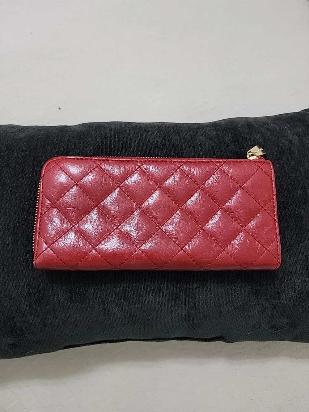 Michael Kors Quilted Red Zip Wallet